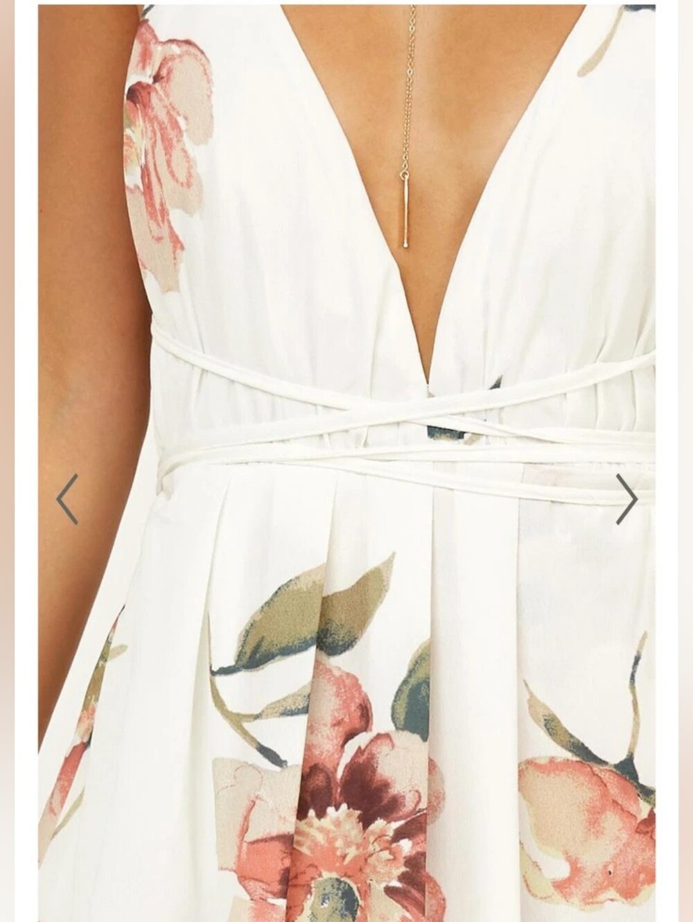 Showpo Shine Through Floral Plunge Maxi Dress with High Slit NWT Medium - Picture 5 of 10